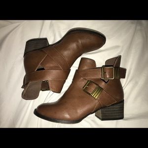 Breckelle’s Bronco Leather Cut Out Ankle Booties